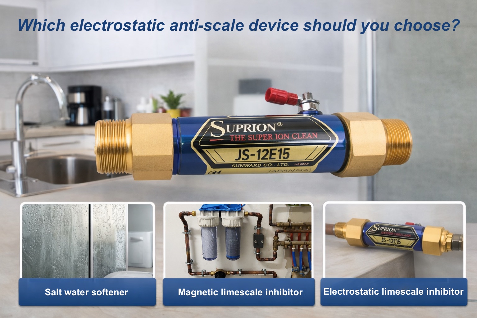 SUPRION electrostatic salt-free anti-limescale system for a domestic installation